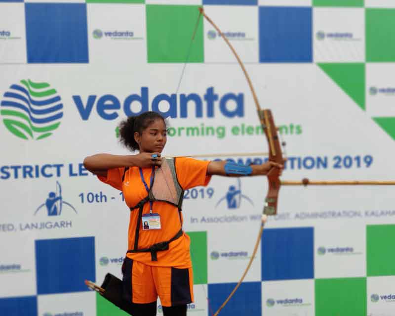 All girls Archery demonstration match organised by Vedanta Aluminium Lanjigarh unit