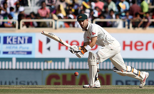 Glenn Maxwell in action during the first day of the third cricket test match between India and Australia