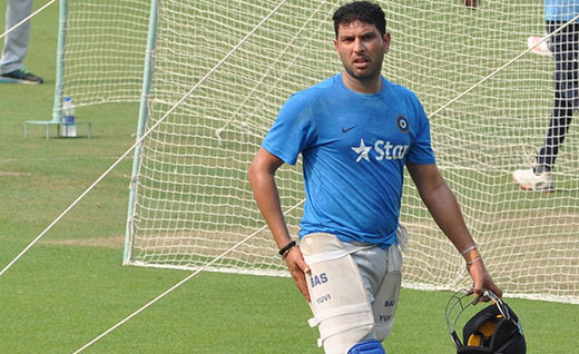 Yuvraj Singh during a practice session