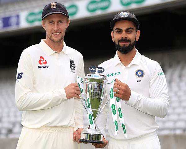 india vs england kohli root unveil trophy both captain confident of series win