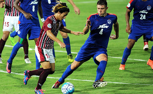 Players in action during the AFC Cup match between Mohun Bagan and Bengaluru FC