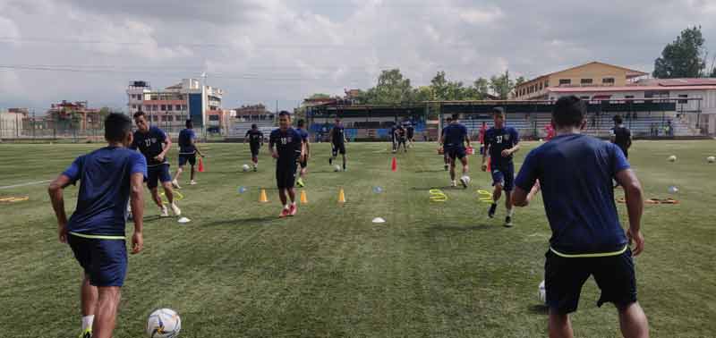 Chennaiyin FC players training at the ANFA Complex Kathmandu Nepal 2