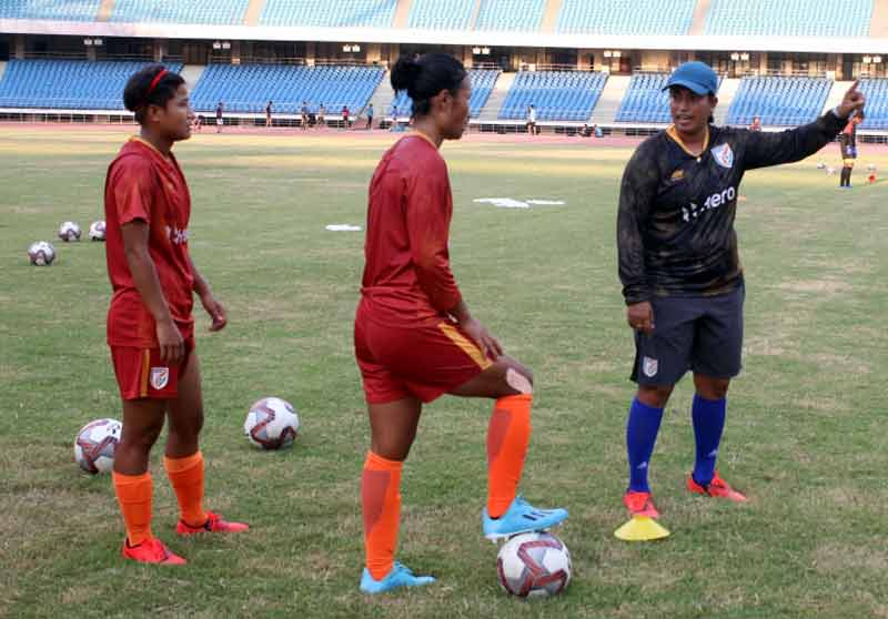 Indian Women Football Team Against Uzbekistan