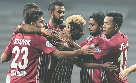 Mohun Bagan and Colombo FC Players in action during an AFC Cup match