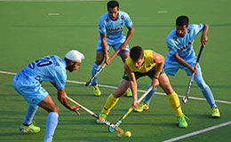 Indian player in action against Australia