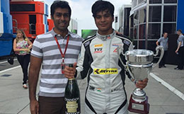 Arjun Maini with mentor and F1 commentator Karun Chandhok