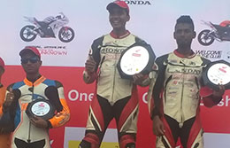 Sivanesan Aravind took a clear win in Honda CBR 150 Novice category