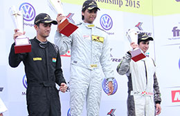 Winners of Race 1 of JK Racing India Series