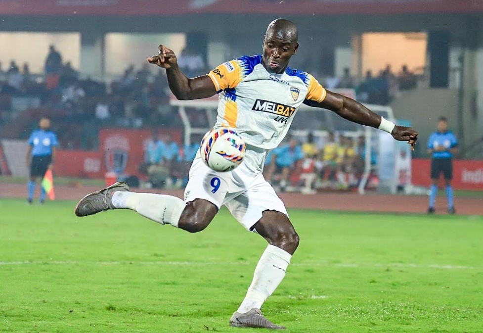 Chennaiyin FCs Wilmar Jordan Gil in action d ed FC in Guwahati on Thursday October 17