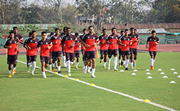 The Indian National squad during in a training session