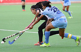 India jr Women Hockey Team against Malaysia in 7th Jr Women Asia Cup 4