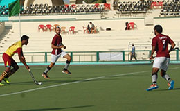 Senior Men Championship Hockey Chandigarh in Maroon VS Chhattisgarh in Yellow