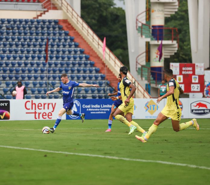 Connor_Shields_in_action_during_Chennaiyin_FCs_3-1_win_against_Hyderabad_FC_in_the_Durand_Cup_2023